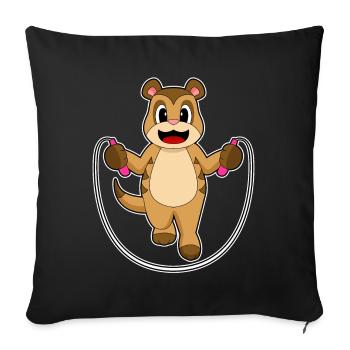 Forme physique pour sauter à la corde sur la corde suricate - Housse de coussin décorative 45 x 45 cm - noir - Devant