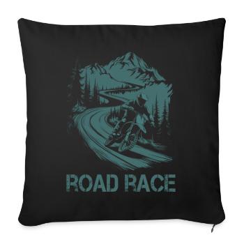 Motorcycle Motocross Motorsport Road Race - Sofa pillowcase 17,3'' x 17,3'' (45 x 45 cm) - black - Front