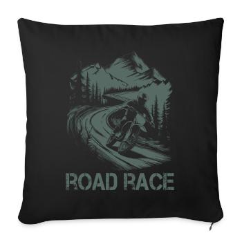 Motorcycle Motocross Motorsport Road Race - Sofa pillowcase 17,3'' x 17,3'' (45 x 45 cm) - black - Front
