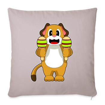 Dog Musician Rattle Music - Sofa pillowcase 17,3'' x 17,3'' (45 x 45 cm) - light taupe - Front