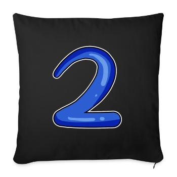 Two - 2 - Number Number - Sofa pillowcase 17,3'' x 17,3'' (45 x 45 cm) - black - Front