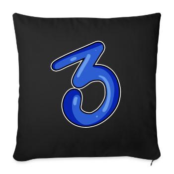 Trois - 3 - Numéro 3 - Numéro 3 - Housse de coussin décorative 45 x 45 cm - noir - Devant