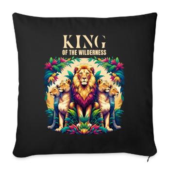 of The Wilderness Savannah Steppe Africa - Sofa pillowcase 17,3'' x 17,3'' (45 x 45 cm) - black - Front