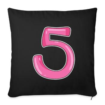 Five Number Number 5 - Sofa pillowcase 17,3'' x 17,3'' (45 x 45 cm) - black - Front