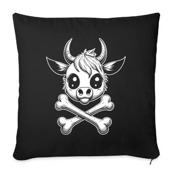 Unique Cartoon Skull Calf Shirt - Sofa pillowcase 17,3'' x 17,3'' (45 x 45 cm) - black - Front
