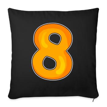 Number 8 Number Eight Motif - Sofa pillowcase 17,3'' x 17,3'' (45 x 45 cm) - black - Front
