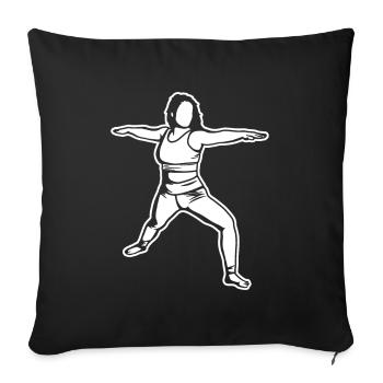 Yogini Sketch - Sofa pillowcase 17,3'' x 17,3'' (45 x 45 cm) - black - Front