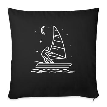 Windsurfer Drawing - Sofa pillowcase 17,3'' x 17,3'' (45 x 45 cm) - black - Front