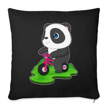Vélo Panda - Housse de coussin décorative 45 x 45 cm - noir - Devant