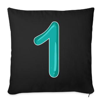 Numéro 1 - Housse de coussin décorative 45 x 45 cm - noir - Devant