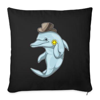 Dolphin Poker Jetons de Poker - Housse de coussin décorative 45 x 45 cm - noir - Devant