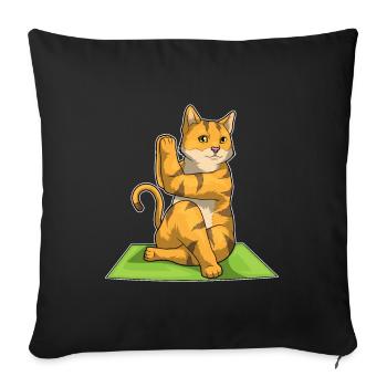 Gymnastique de fitness yoga pour chats - Housse de coussin décorative 45 x 45 cm - noir - Devant