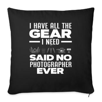 Photographer Equipment - Sofa pillowcase 17,3'' x 17,3'' (45 x 45 cm) - black - Front