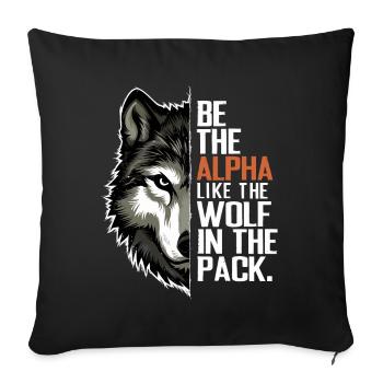 Wolf Wölfe Lustiger Sprüche Wolfsrudel Tiere - Sofakissenbezug 45 x 45 cm - Schwarz - Vorne