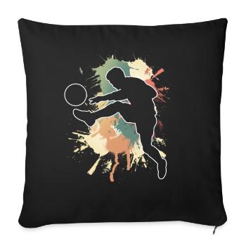Soccer Soccer Players - Sofa pillowcase 17,3'' x 17,3'' (45 x 45 cm) - black - Front