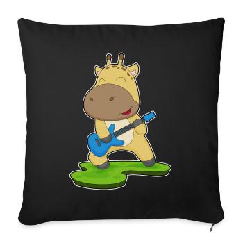 Giraffe, Musician, Guitar, Music - Sofa pillowcase 17,3'' x 17,3'' (45 x 45 cm) - black - Front