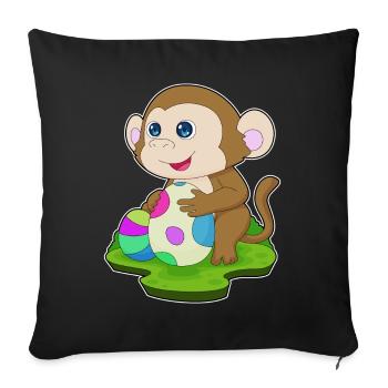 Affe Ostern Ostereier - Sofakissenbezug 45 x 45 cm - Schwarz - Vorne
