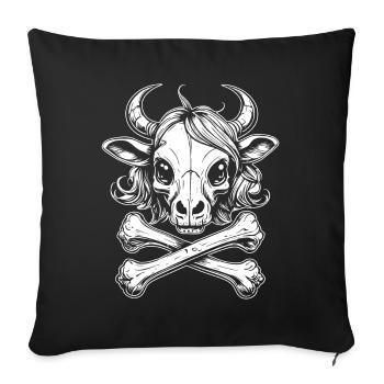 Cow Skull Tattoo Shirt: A Rock and Roll Must Have - Sofa pillowcase 17,3'' x 17,3'' (45 x 45 cm) - black - Front