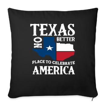 Texas, Amérique, États-Unis - Housse de coussin décorative 45 x 45 cm - noir - Devant