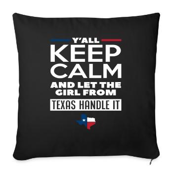 Texas Girl Texan - Sofa pillowcase 17,3'' x 17,3'' (45 x 45 cm) - black - Front