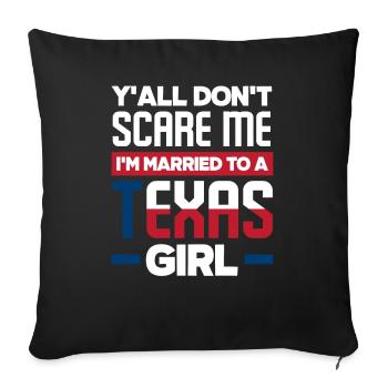 Texas marries Texan - Sofa pillowcase 17,3'' x 17,3'' (45 x 45 cm) - black - Front