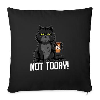 Cat not today BLACK - Sofa pillowcase 17,3'' x 17,3'' (45 x 45 cm) - black - Front