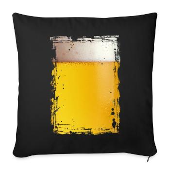 Beer - Sofa pillowcase 17,3'' x 17,3'' (45 x 45 cm) - black - Front