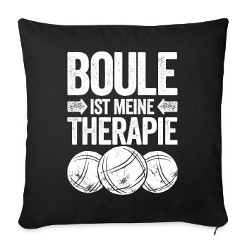 La boule est ma thérapie ! Joueur de boule - Housse de coussin décorative 45 x 45 cm - noir - Devant