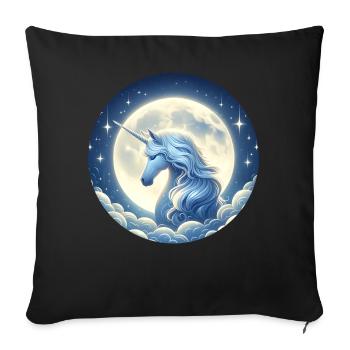 Fantaisie Licorne Chevaux Fans Licorne Amoureux - Housse de coussin décorative 45 x 45 cm - noir - Devant