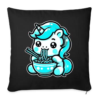 Japanese Kawaii Unicorn Ramen Asian Cuisine - Sofa pillowcase 17,3'' x 17,3'' (45 x 45 cm) - black - Front