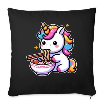 Japanese Kawaii Unicorn Ramen Asian Cuisine - Sofa pillowcase 17,3'' x 17,3'' (45 x 45 cm) - black - Front