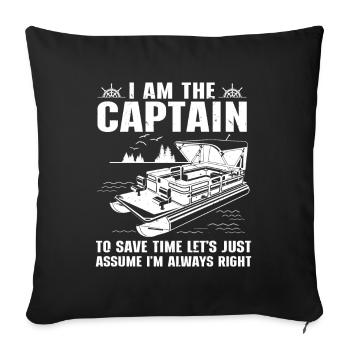 Ponton Bateau Ponton Capitaine - Housse de coussin décorative 45 x 45 cm - noir - Devant