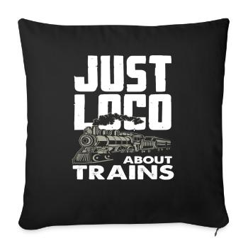 Locomotive Train Trains Hobby Train Spotter - Sofa pillowcase 17,3'' x 17,3'' (45 x 45 cm) - black - Front