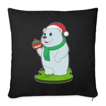 Bal de Noël des ours polaires - Housse de coussin décorative 45 x 45 cm - noir - Devant