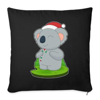 Koala Christmas Candy Cane - Sofa pillowcase 17,3'' x 17,3'' (45 x 45 cm) - black - Front