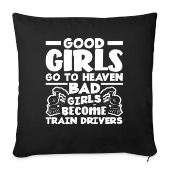 Train Driver Woman Train Trains Occupation - Sofa pillowcase 17,3'' x 17,3'' (45 x 45 cm) - black - Front