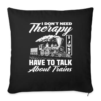 Therapy Train Trains Hobby Train Spotter - Sofa pillowcase 17,3'' x 17,3'' (45 x 45 cm) - black - Front