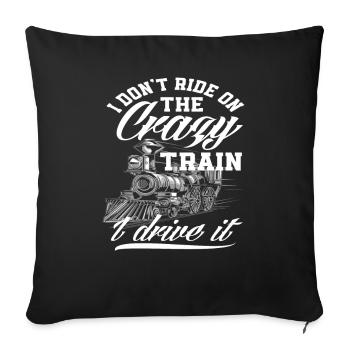 Funny Train Driver Train Trains Profession - Sofa pillowcase 17,3'' x 17,3'' (45 x 45 cm) - black - Front