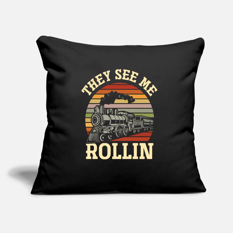 Funny Train Driver Train Trains Sofa pillowcase 17,3'' x 17,3'' (45 x 45 cm)