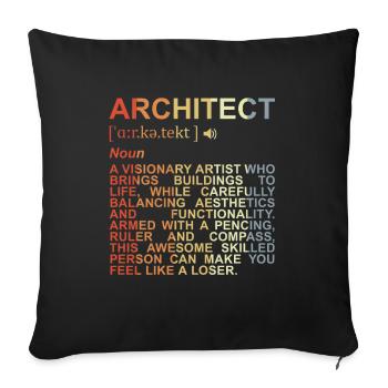 Architect Explanation of terms - Sofa pillowcase 17,3'' x 17,3'' (45 x 45 cm) - black - Front