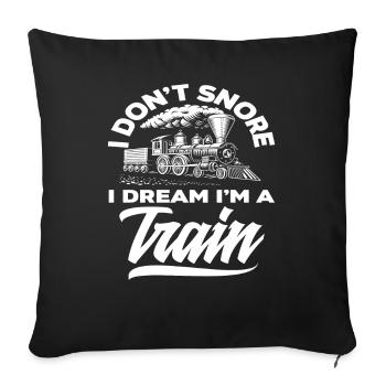 Train Trains Hobby Train Spotter Railroad Snoring - Sofa pillowcase 17,3'' x 17,3'' (45 x 45 cm) - black - Front
