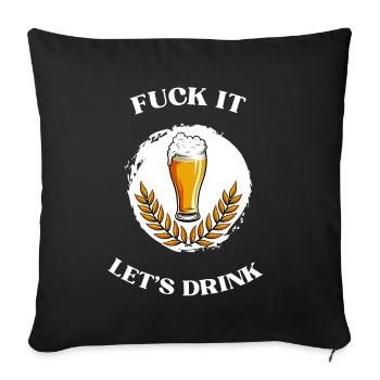 KreuzKegel Beer Saying T-Shirt - Housse de coussin décorative 45 x 45 cm - noir - Devant
