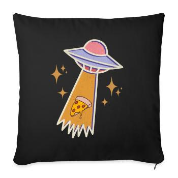 Ufo Pizza - Housse de coussin décorative 45 x 45 cm - noir - Devant