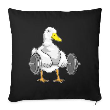 Culturiste Canard Bodybuilder Barbell Bodybuilding - Housse de coussin décorative 45 x 45 cm - noir - Devant