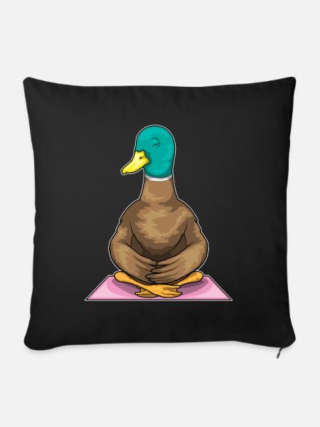 Ente Fitness Yoga Meditation - Sofakissenbezug 45 x 45 cm - Schwarz