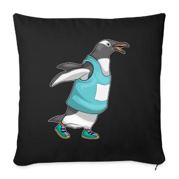 Penguin Jogger Jogging Sport - Sofa pillowcase 17,3'' x 17,3'' (45 x 45 cm) - black - Front