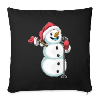 Snowman Chante de Noël - Housse de coussin décorative 45 x 45 cm - noir - Devant
