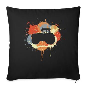 Traktor Graffiti - Sofakissenbezug 45 x 45 cm - Schwarz - Vorne