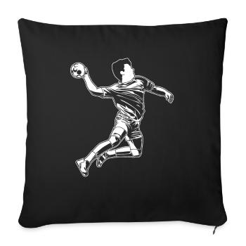 Croquis d’amant de handball - Housse de coussin décorative 45 x 45 cm - noir - Devant