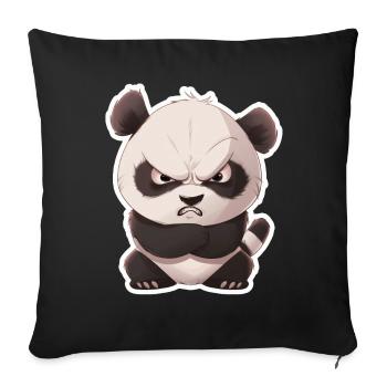 Mignon bébé panda panda cassé - Housse de coussin décorative 45 x 45 cm - noir - Devant
